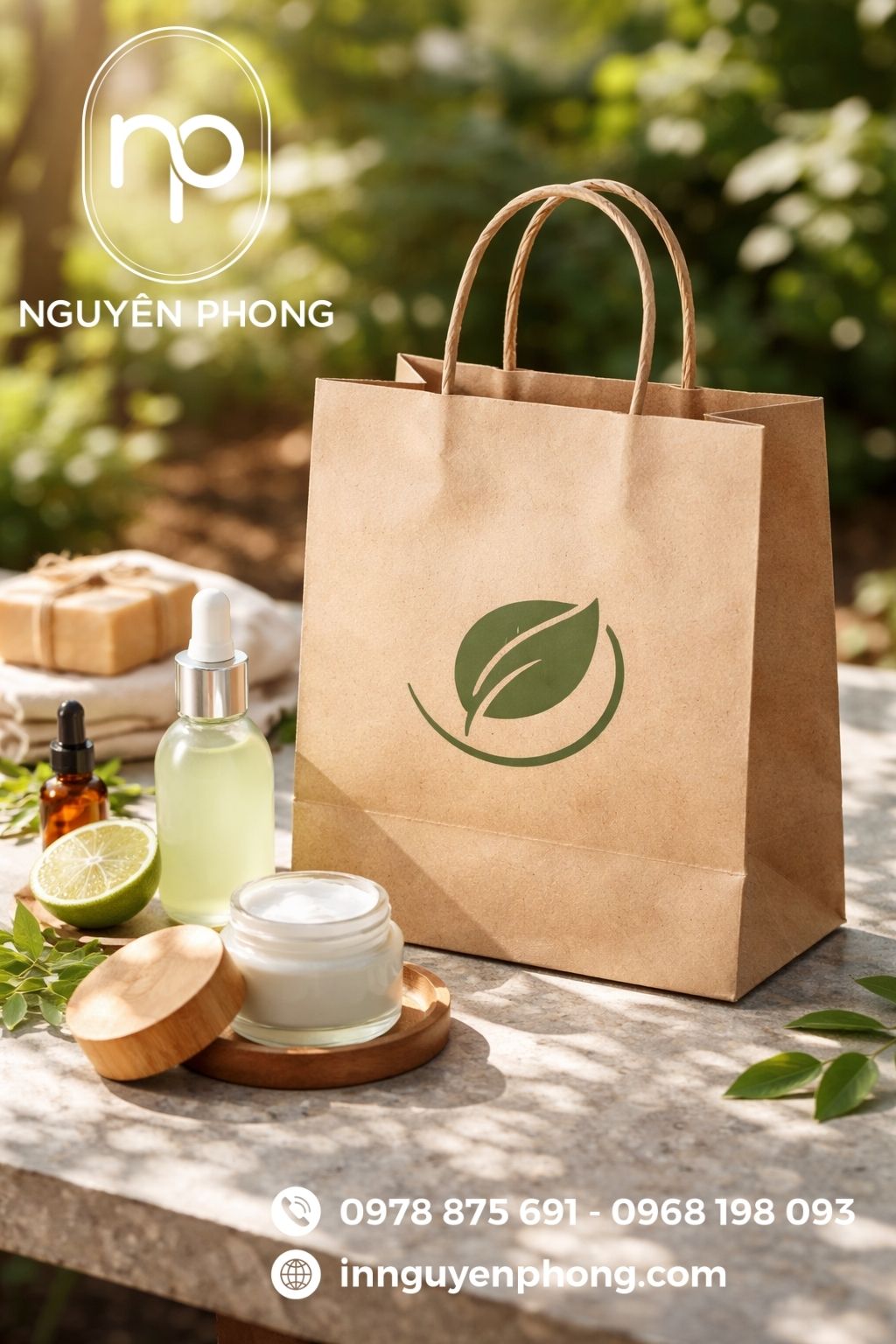 Mẫu túi giấy kraft đựng mỹ phẩm 